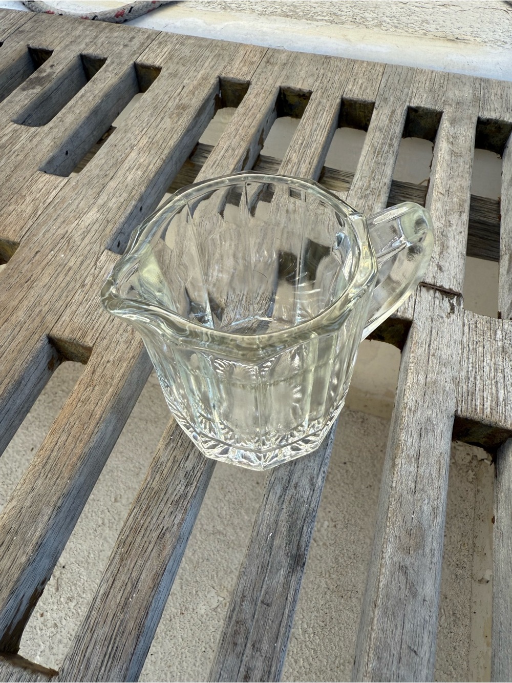 Vintage Clear Pressed Glass Creamer Pitcher